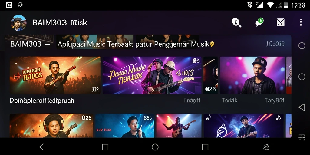 Tampilan gameplay interaktif di BAIM303 yang membuat mendengarkan musik lebih seru.