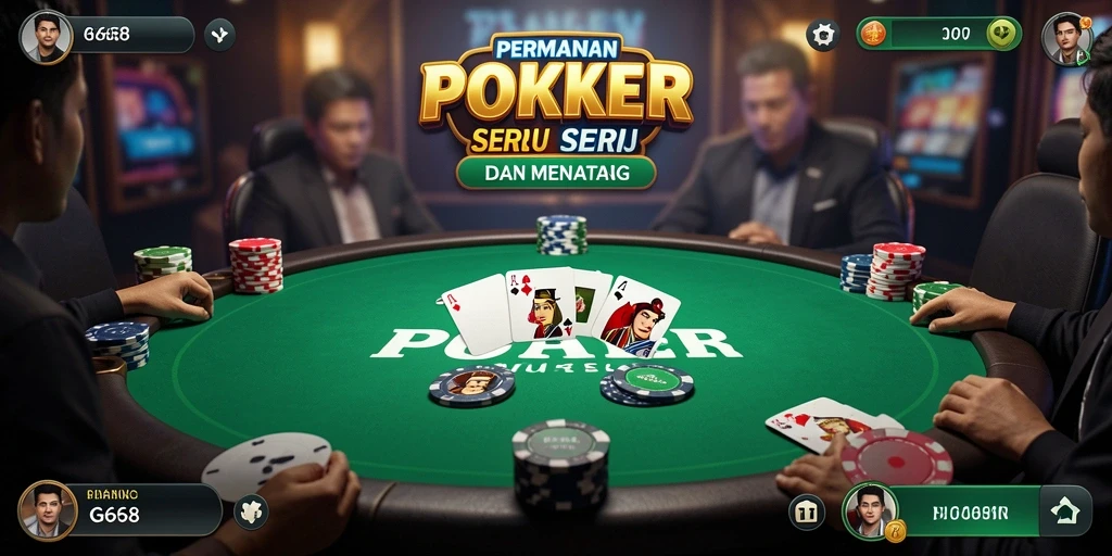 Tampilan gameplay menarik G668 yang menghadirkan suasana poker nyata.