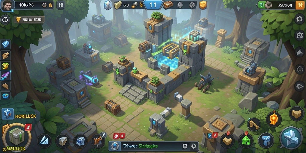 Tampilan epik dari pertempuran Tower Defense HOKILUCK.