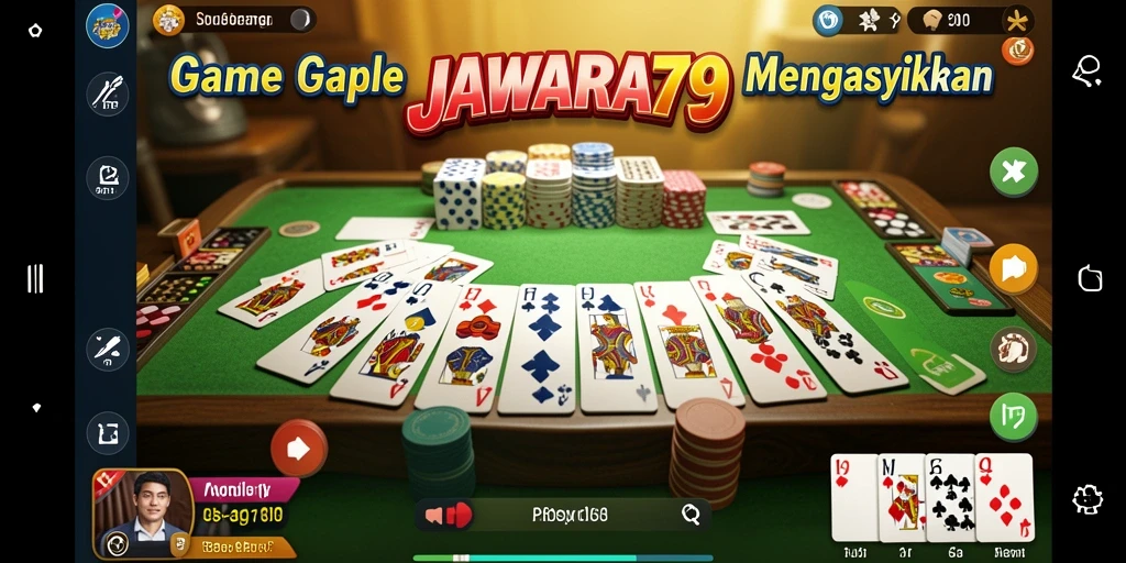 Tampilan gameplay seru di JAWARA79 menampilkan suasana permainan Gaple.