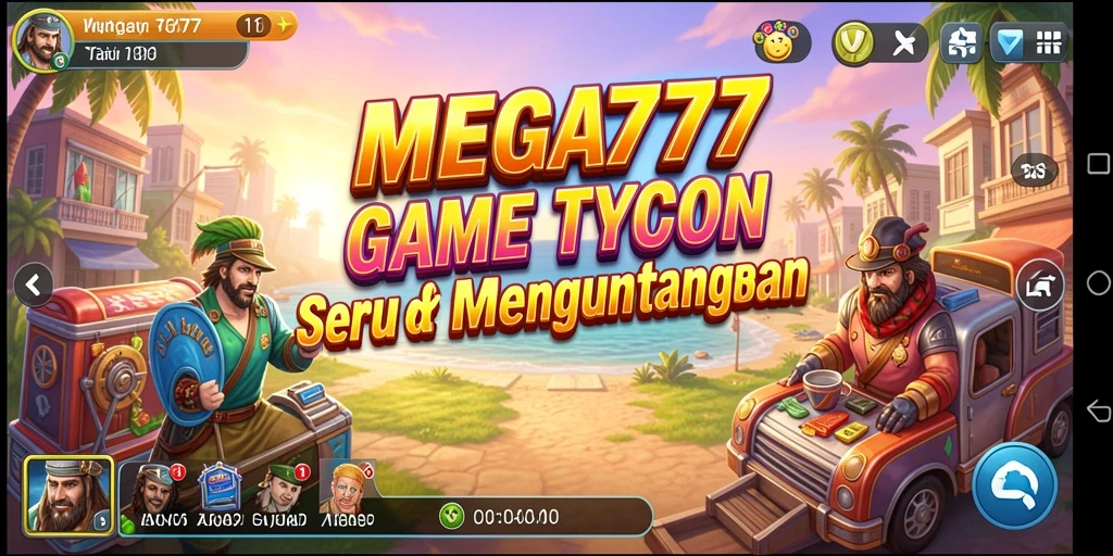 Tampilan gameplay seru di MEGA777, merasakan keseruan bisnis Tycoon.